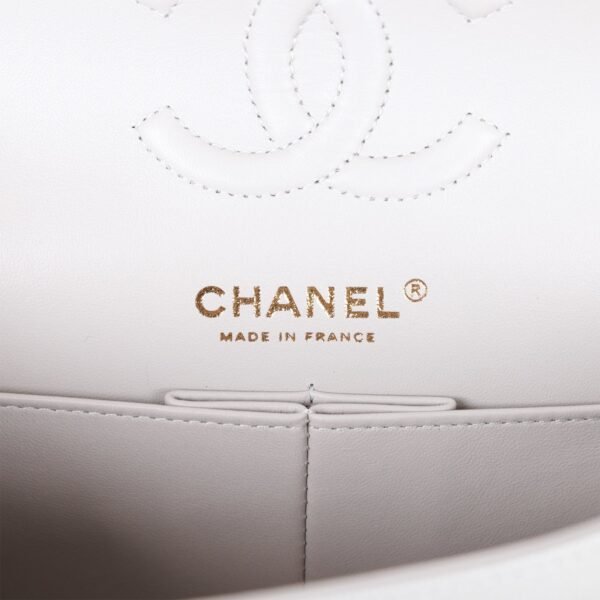 Small Classic Double Flap Grey Caviar Light Gold Hardware