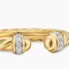 Cable Band Open Ring 18K Yellow Gold with Diamonds - 6