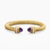 Classic Cablespira Bracelet 18K Yellow Gold with Amethyst and Diamonds, 7mm