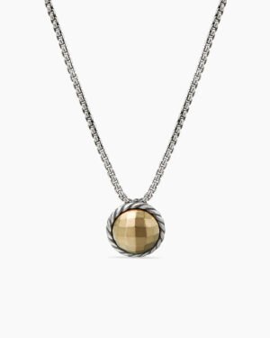 C6DBF8E2-5D94-D2A9-4E2D-8201D4CEFCBA.jpg Petite Chatelaine® Necklace Sterling Silver with 18K Yellow Gold Dome, 10mm