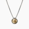 Petite Chatelaine&reg; Necklace Sterling Silver with 18K Yellow Gold Dome, 10mm
