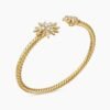 Starburst Cable Bracelet 18K Yellow Gold with Diamonds, 3.5mm, 4mm