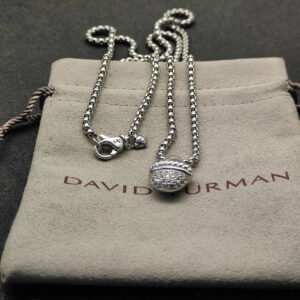 C722E736-A5B5-5954-DD00-1C7435BC6695.jpg David Yurman Acorn Pendant Necklace Sterling Silver Diamond