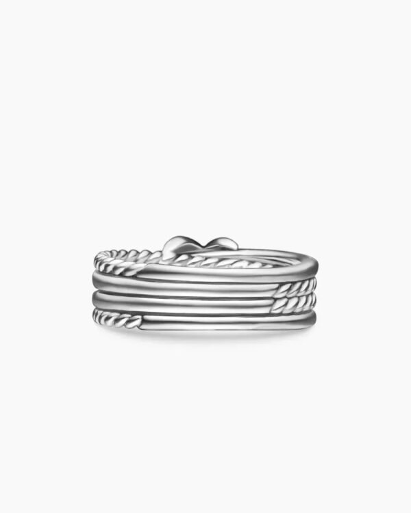 C7315CE3-573C-F3BD-D748-3B1066255D84.jpg X Crossover Band Ring Sterling Silver with Diamonds - 6