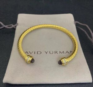 Classic Cablespira&reg; Bracelet 18K Yellow Gold with Amethyst and Diamonds, 5mm