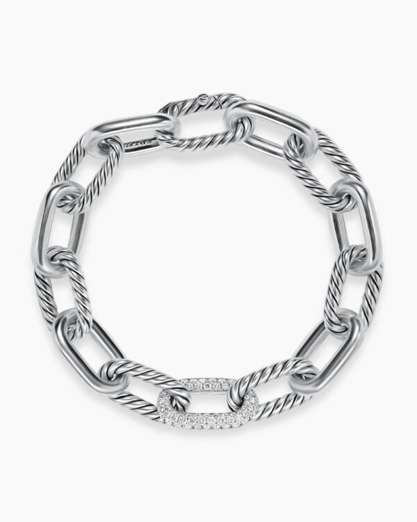 DY Madison&reg; Chain Bracelet Sterling Silver with Diamonds