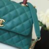 Chanel Medium Flap Bag With Top Handle Teal For Women, Womens Handbags, Shoulder And Crossbody Bags 9in/23cm A92990