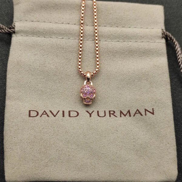 CA777FB5-EF96-3BA7-B5F2-6E7FCF630697.jpg Skull Amulet Full Pavé Purple Sapphires and 18K Rose Gold, 14mm