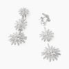 Starburst Triple Drop Earrings 18K White Gold with Diamonds, 51mm