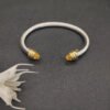 Classic Cable Bracelet Sterling Silver with Citrine and Diamonds, 5mm