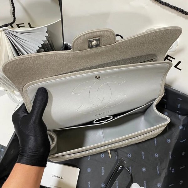 Chanel Large Classic Handbag Silver Hardware Grey For Women, Women&rsquo;s Handbags, Shoulder Bags 11.8in/30cm