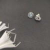 Infinity Stud Earrings Sterling Silver with Blue Topaz, 13mm