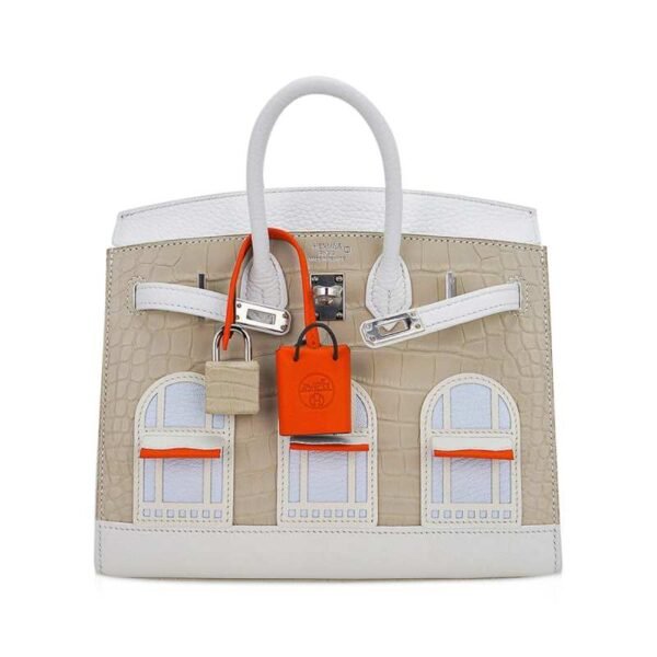 CD1891B9-7A3A-1C4A-2B99-B4357623FDDB.jpg Limited Edition Birkin 20 Faubourg Sellier Bag Neige (Snow) White Matte Alligator