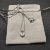 Petite Cable Heart Pendant Necklace Sterling Silver with 14K Yellow Gold and Diamonds