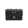 Chanel Large Classic Handbag Grained Calfskin & Silver Metal A58600