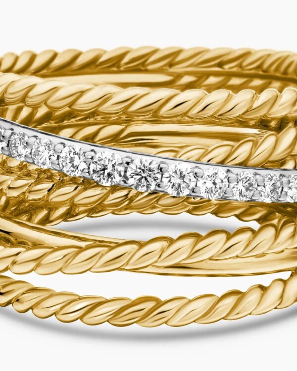 D068EA81-F357-F284-B132-E55EDE4920D6.jpg Crossover Ring 18K Yellow Gold with Diamonds - 6