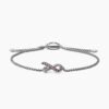 Cable Collectibles&reg; Ribbon Chain Bracelet Sterling Silver with Pav&eacute; Pink Sapphires