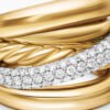 Pav&eacute; Crossover Five Row Ring 18K Yellow Gold with Diamonds - 6