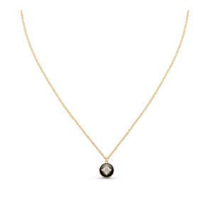 B Blossom Pendant, Yellow Gold, White Gold, Onyx And Diamonds
