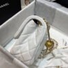 Chanel Mini Flap Bag With CC Ball On Strap White For Women, Women&rsquo;s Handbags, Shoulder And Crossbody Bags 6.7in/17cm AS1786