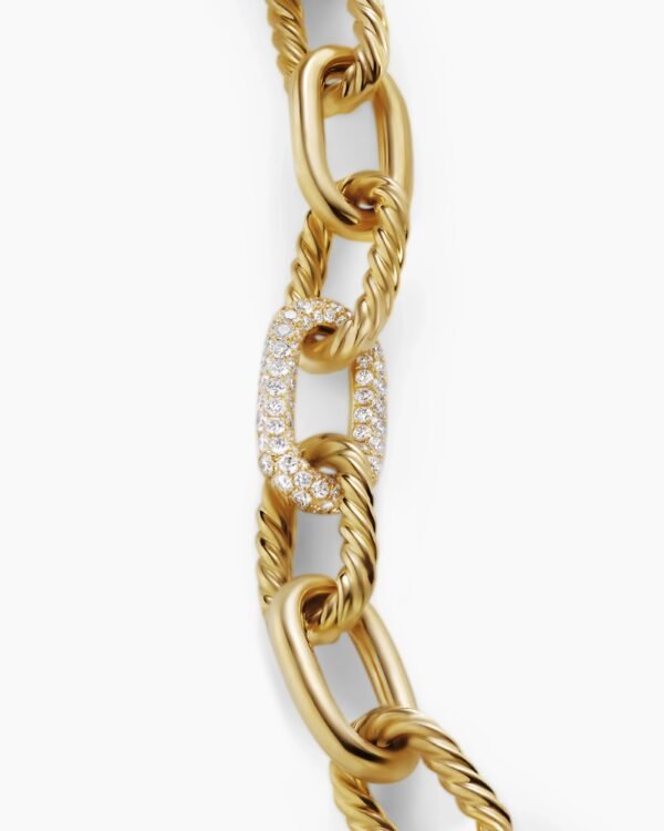 DY Madison&reg; Chain Bracelet 18K Yellow Gold with Diamonds
