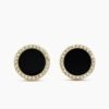 Petite DY Elements&reg; Stud Earrings 18K Yellow Gold with Black Onyx and Diamonds, 14mm