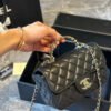 Mini Flap Bag with Top Handle - black