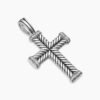 Chevron Cross Pendant Sterling Silver with Diamonds