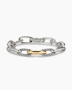 DY Madison&reg; Chain Bracelet Sterling Silver with 18K Yellow Gold, 11mm