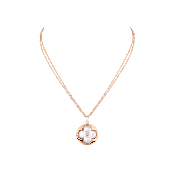 Color Blossom XL Medallion Pink Gold, White Mother-Of-Pearl and Diamond