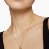Initial Charm Necklace 18K Yellow Gold with Diamond K