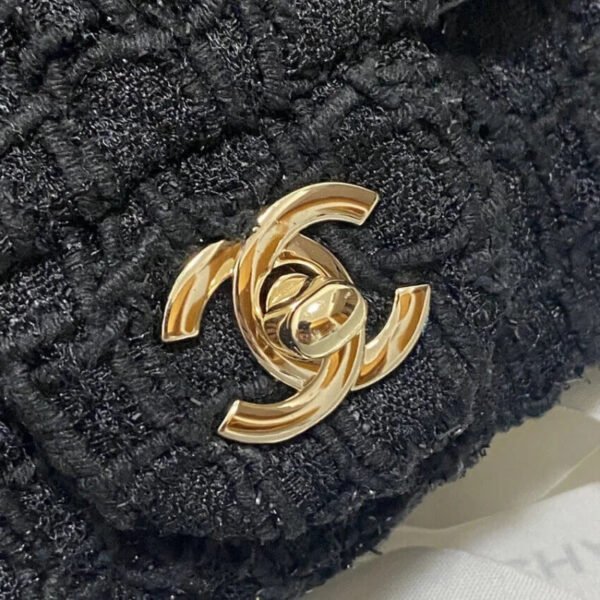 Chanel 20Cm Class-Flap Bag In Black Tweed 1116