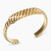 Sculpted Cable Contour Cuff Bracelet 18K Yellow Gold, 13mm