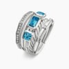 D431E1DD-43CD-5AB3-41AC-71F94CE459A3.jpg Stax Five Row Ring Sterling Silver with Hampton Blue Topaz and Diamonds - 6