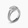 Petite Albion&reg; Ring Sterling Silver with Pave Diamonds, 7mm