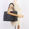 Caviar Quilted Grand Shopping Tote GST Black - Gold chain
