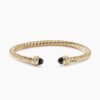 Classic Cablespira Bracelet 18K Yellow Gold with Black Onyx and Diamonds, 5mm