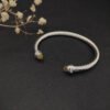 Classic Cable Bracelet Sterling Silver with Citrine and Diamonds, 5mm