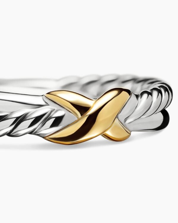 D5FBA8DD-CF62-63EC-BE0D-56324D223FE3.jpg Petite X Ring Sterling Silver with 18K Yellow Gold - 6