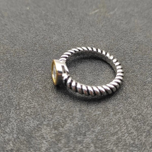 DY Mercer&reg;Stone Ring Sterling Silver with White crystal, 0.6cm - US 6