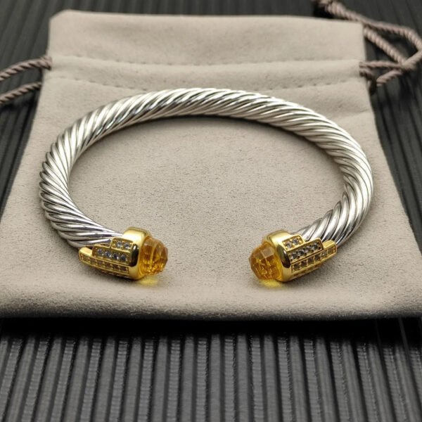 D610A9C4-5C2A-2164-E42C-AB2B48FFEAB2.jpg 7mm Cable Bracelet with Citrine & Diamond Accents ??Gold Cap