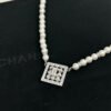 Square Pearl Double C Diamond Pearl Strand Necklace