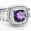 D69159B3-88F4-F310-1ABB-3E650C57EBAE.jpg Petite Albion® Ring Sterling Silver with Amethyst and Diamonds - 6