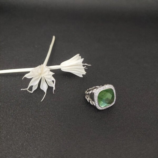 D6CBB471-3C76-CA79-21BA-CAD8A136EC2F.jpg Albion® Ring Sterling Silver with Prasiolite and Diamonds, 14mm