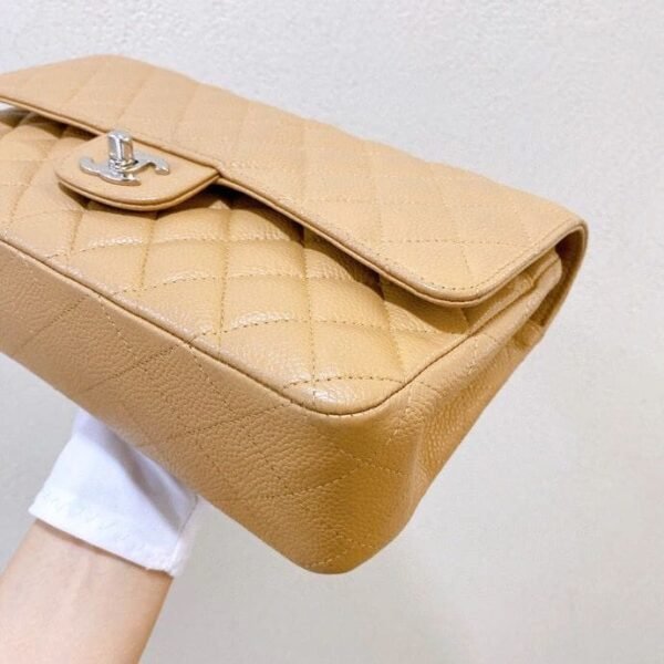 D7363A3D-6608-6BC0-92AA-4DA32D6BFE16.jpg CHANEL Dark Beige Caviar Medium Classic Double Flap Bag