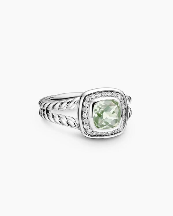 Petite Albion&reg; Ring Sterling Silver with Prasiolite and Diamonds - 6