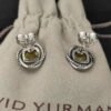 Infinity Stud Earrings Sterling Silver with Citrine, 13mm