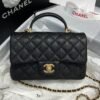 Chanel Mini Flap Bag With Top Handle Black For Women 7.8in/20cm