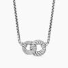 Belmont&reg; Curb Link Necklace Sterling Silver with Diamonds, 20mm