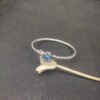 Cable Classics Bracelet,Blue Topaz and Bead Detail, Sterling Silver, 3mm - 17 CM